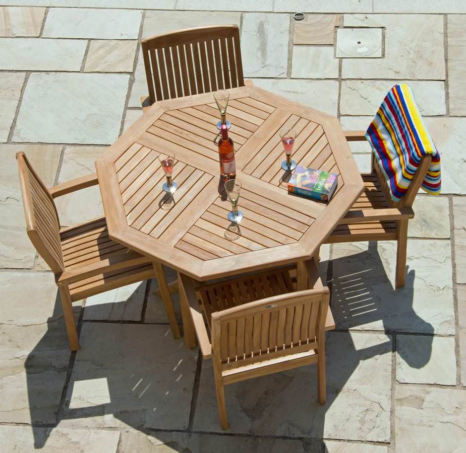 Octagon outdoor table sales and chairs