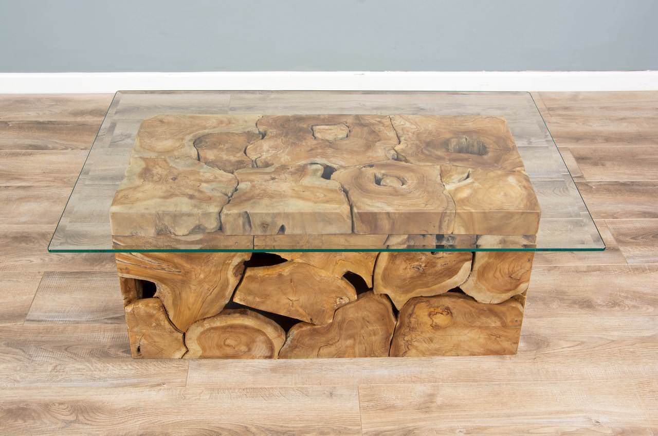 Glass block hot sale coffee table