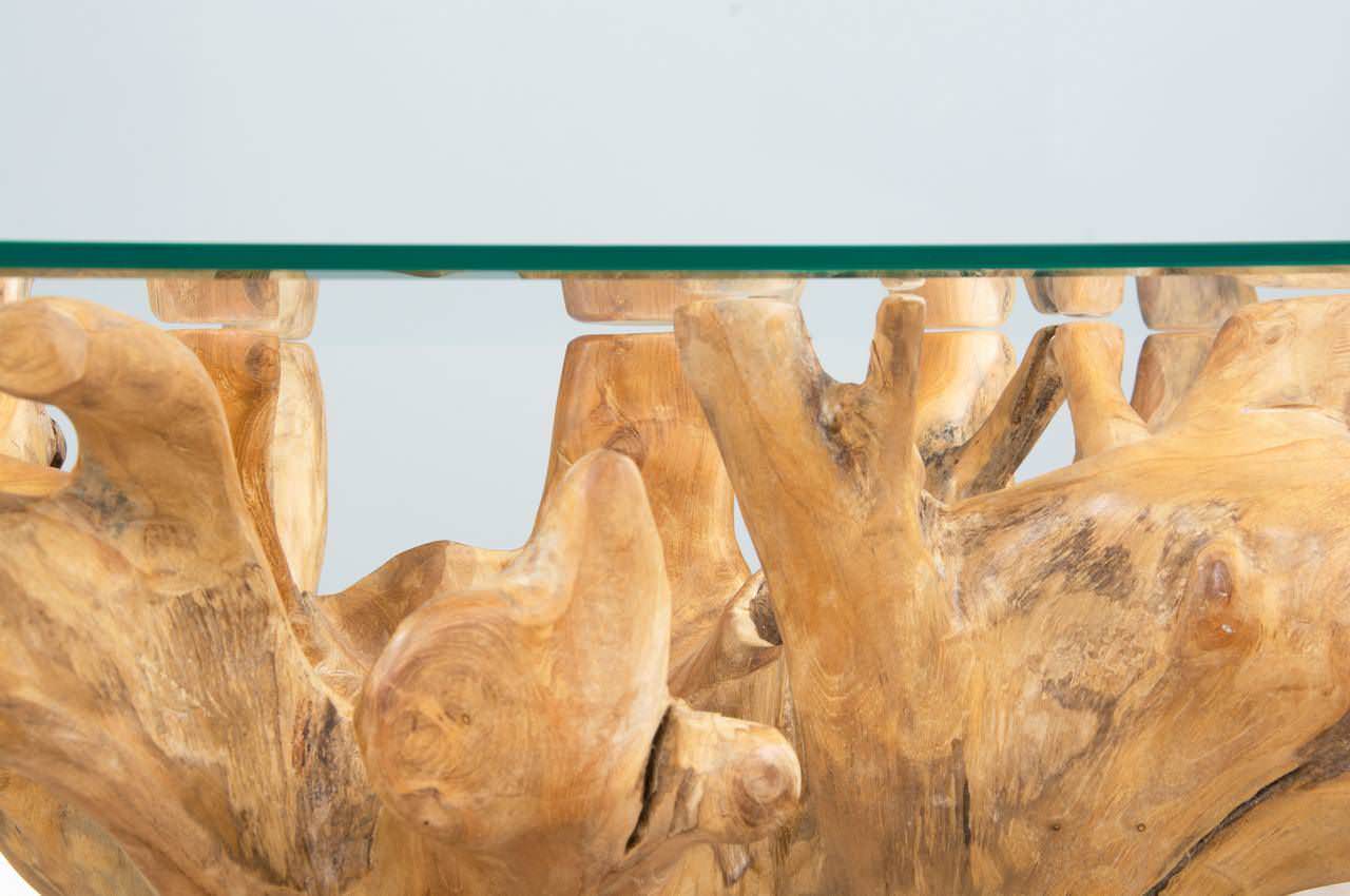 1.2m Reclaimed Teak Root Rectangular Coffee Table Sustainable Furniture