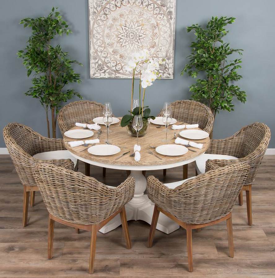 Outdoor wicker dining new arrivals set for 6
