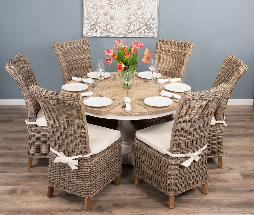 Round table and six clearance chairs