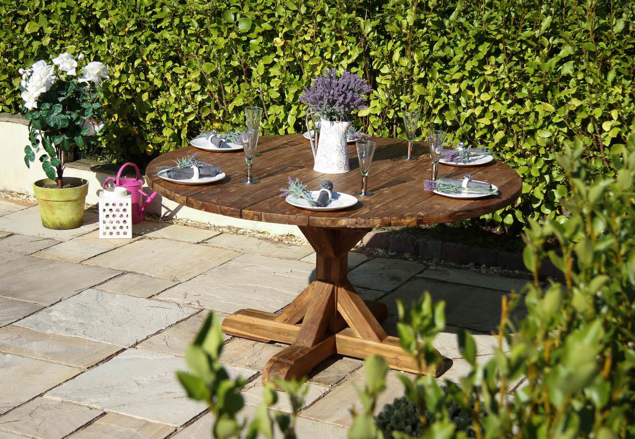 1.5m Reclaimed Teak Outdoor Open Slatted Dartmouth Table