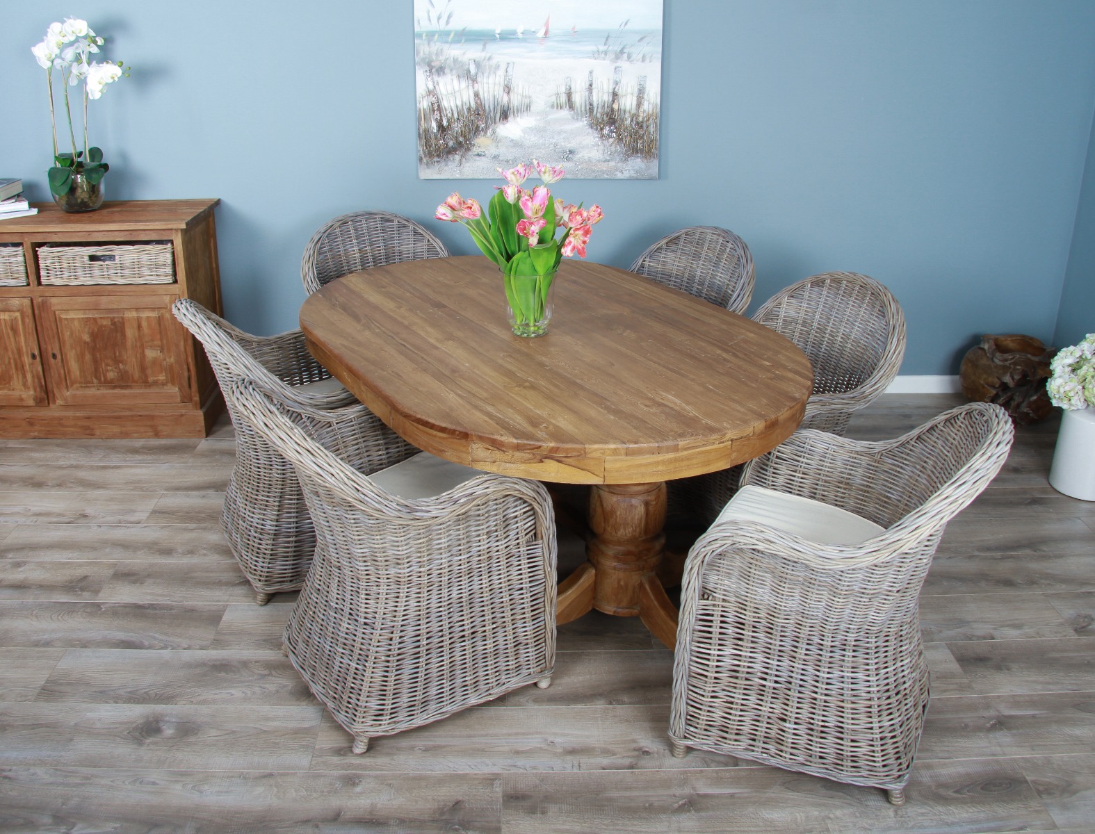 Riviera extending shop dining table