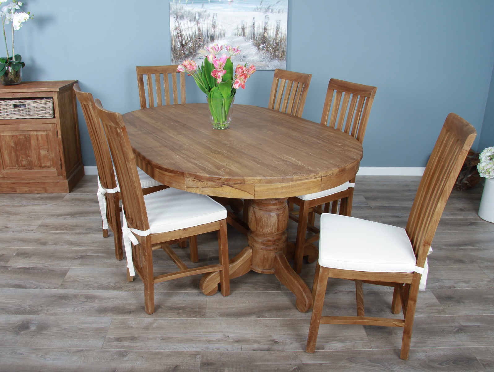 Oval pedestal dining clearance table for 8
