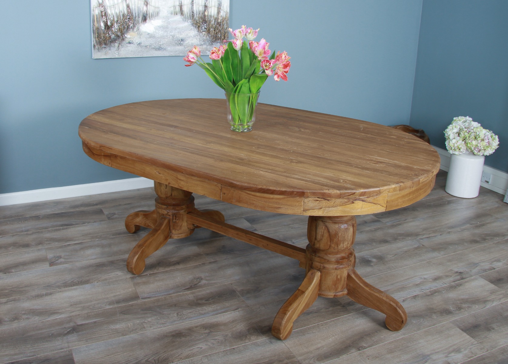 Double pedestal oval dining table 2025