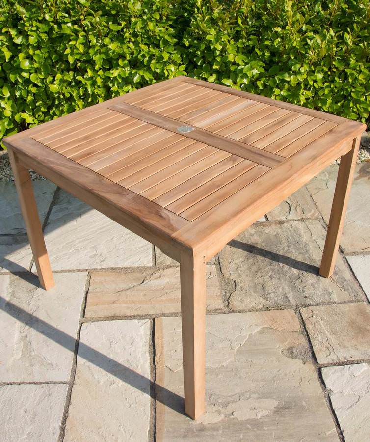 Teak store square table