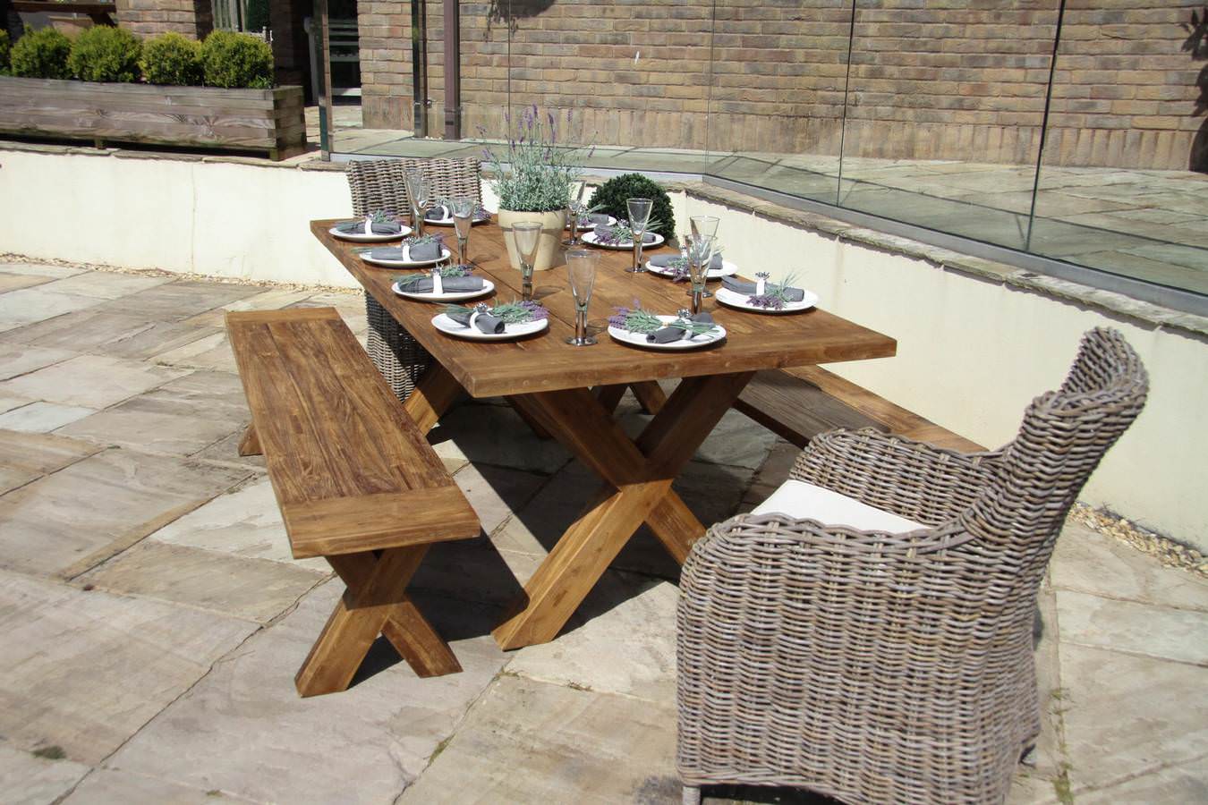 Reclaimed wood sales garden table