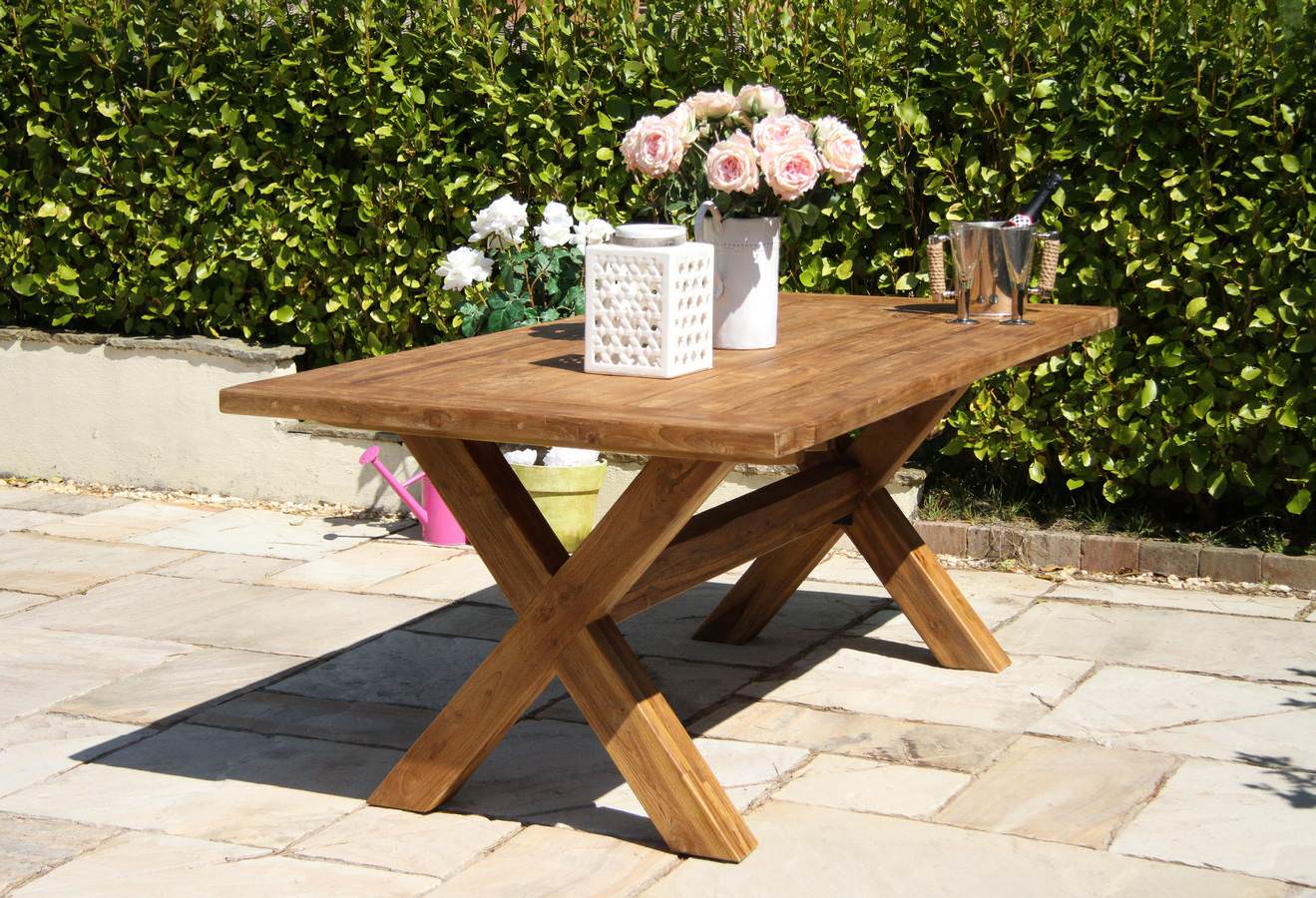 Teak table clearance legs