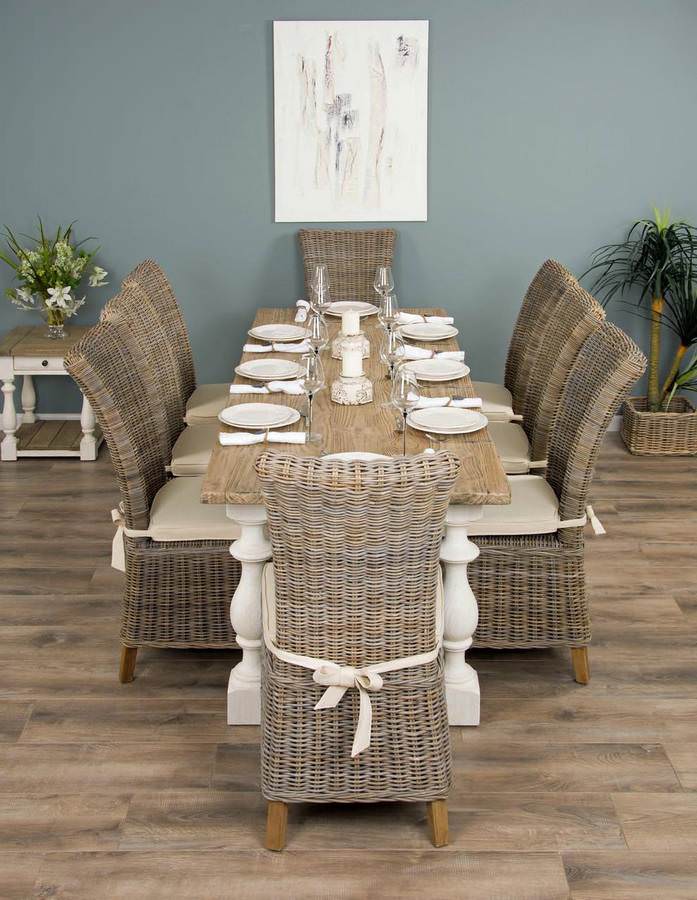 2.4m Ellena Dining Table with 8 Latifa Chairs Sustainable Furniture