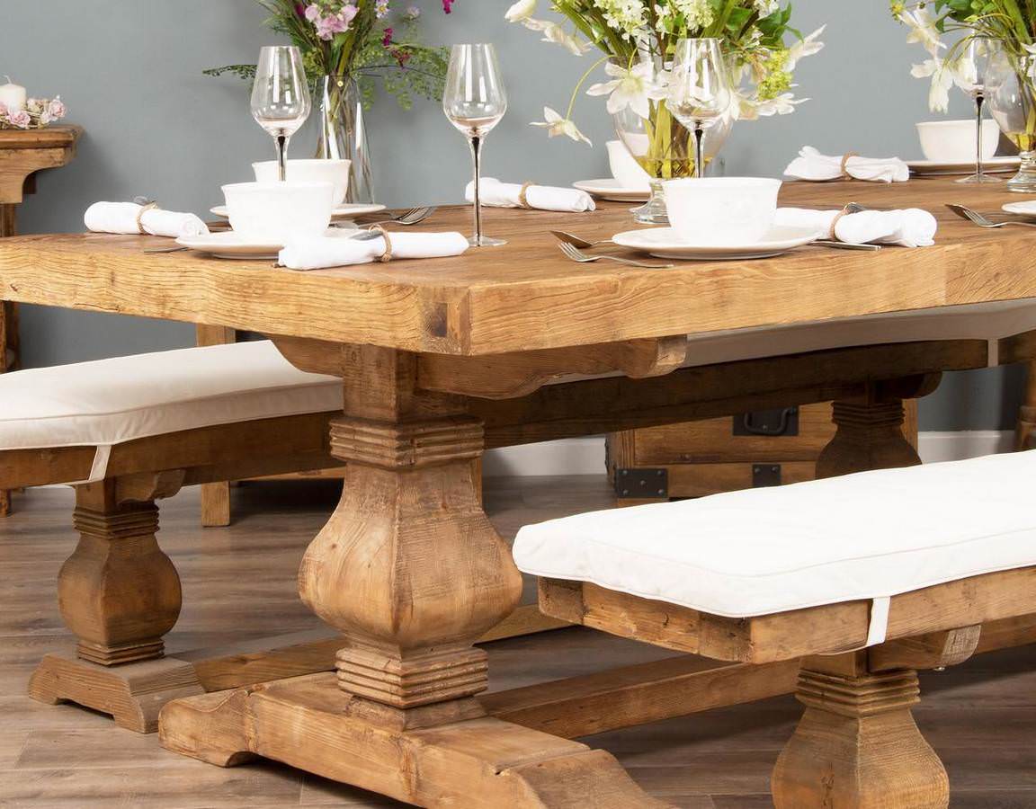 Wide clearance dining table