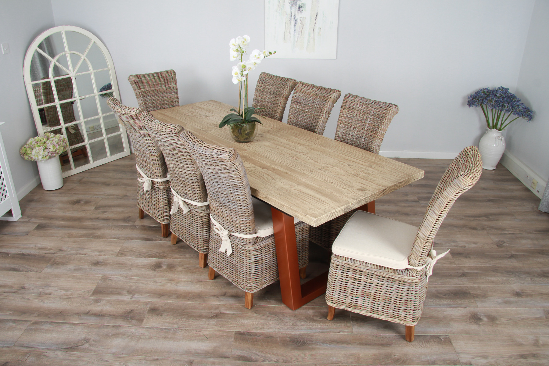 Industrial dining shop table seats 8