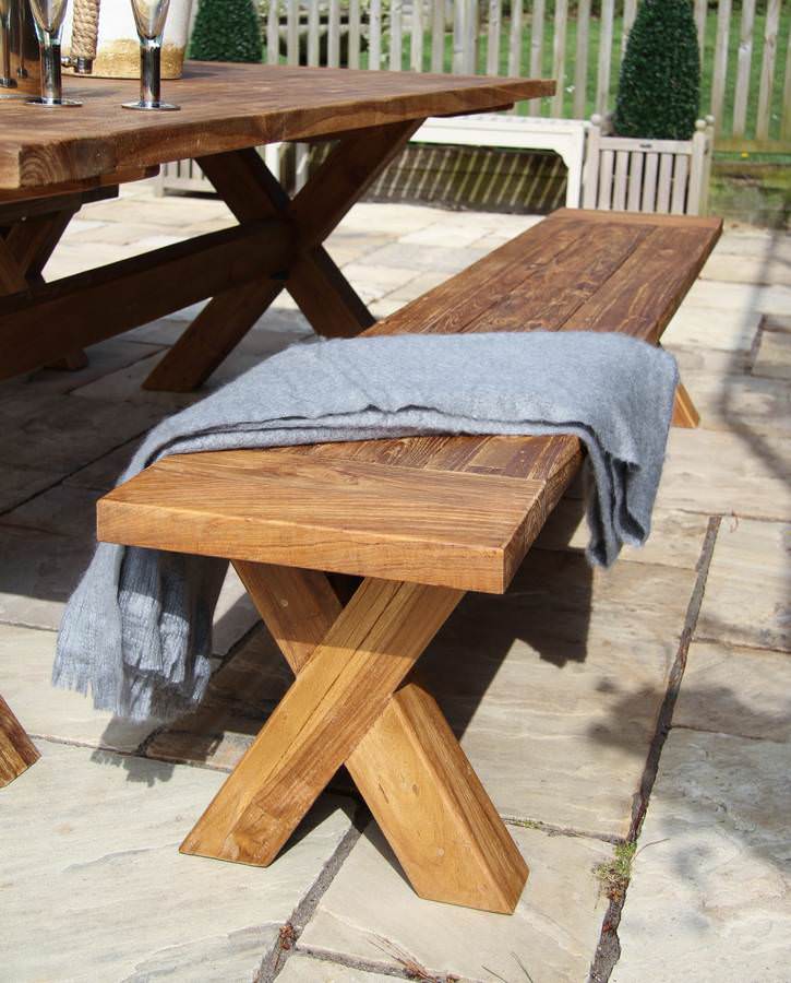 Outdoor dining bench top