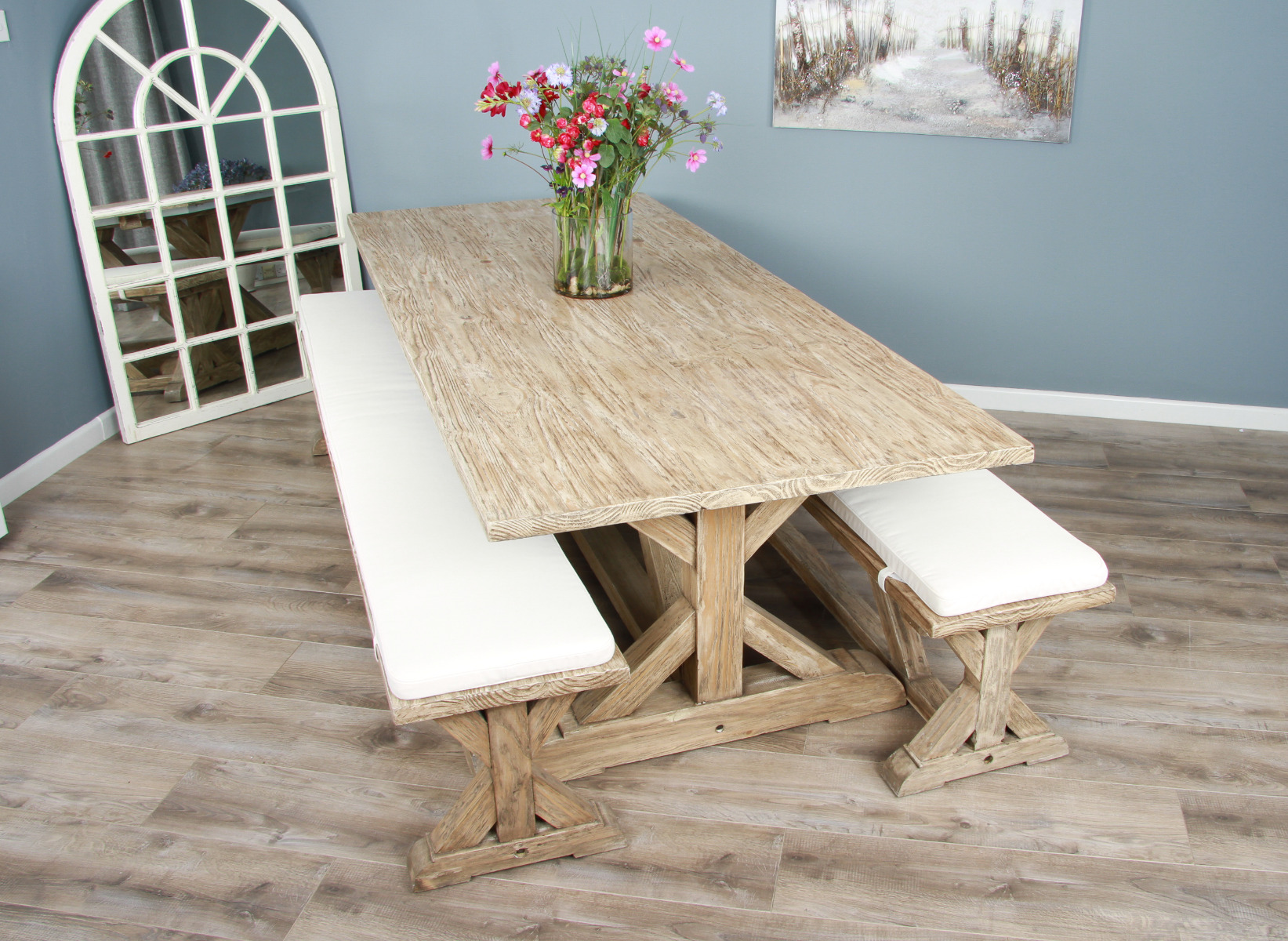 Pine table with deals bench