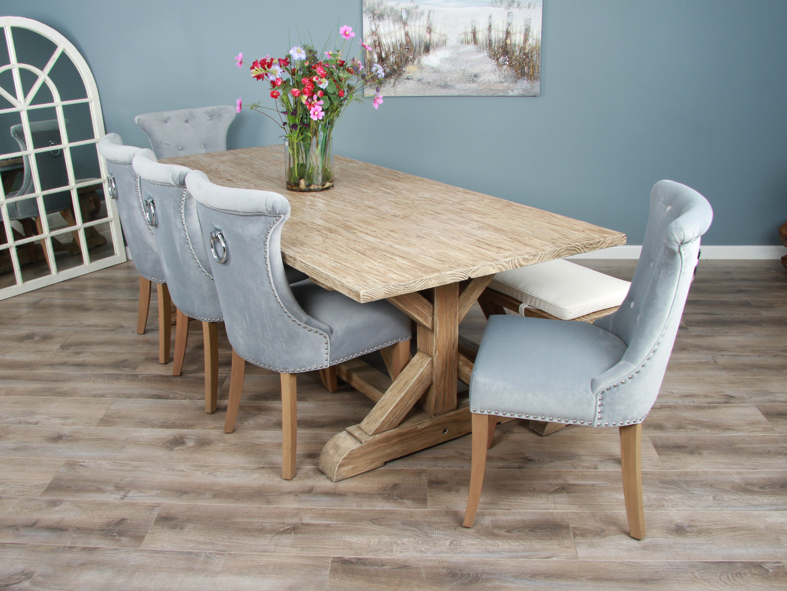 Long table with hot sale bench and chairs