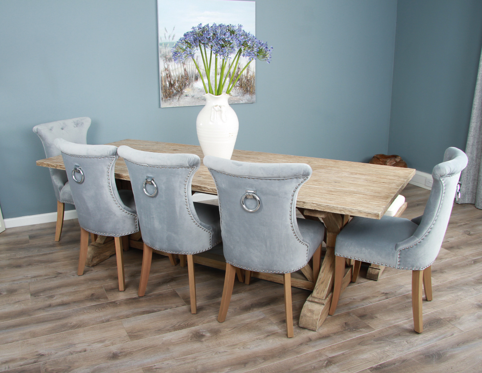 Teal dining shop bench with back