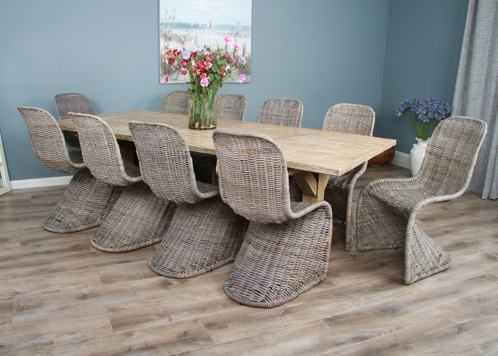 Farmhouse dining deals table for 10