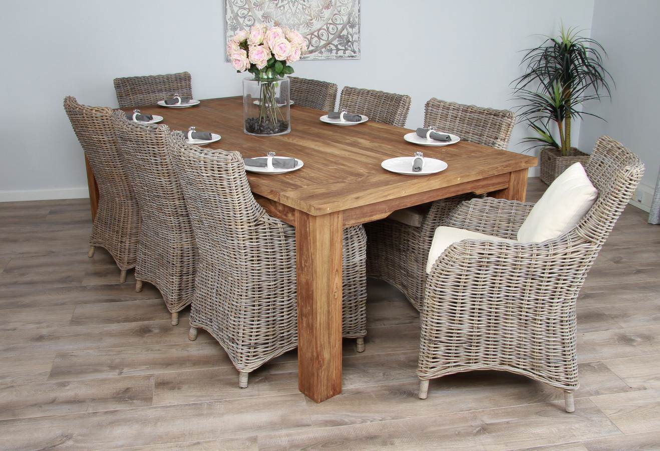Wicker dining deals room table