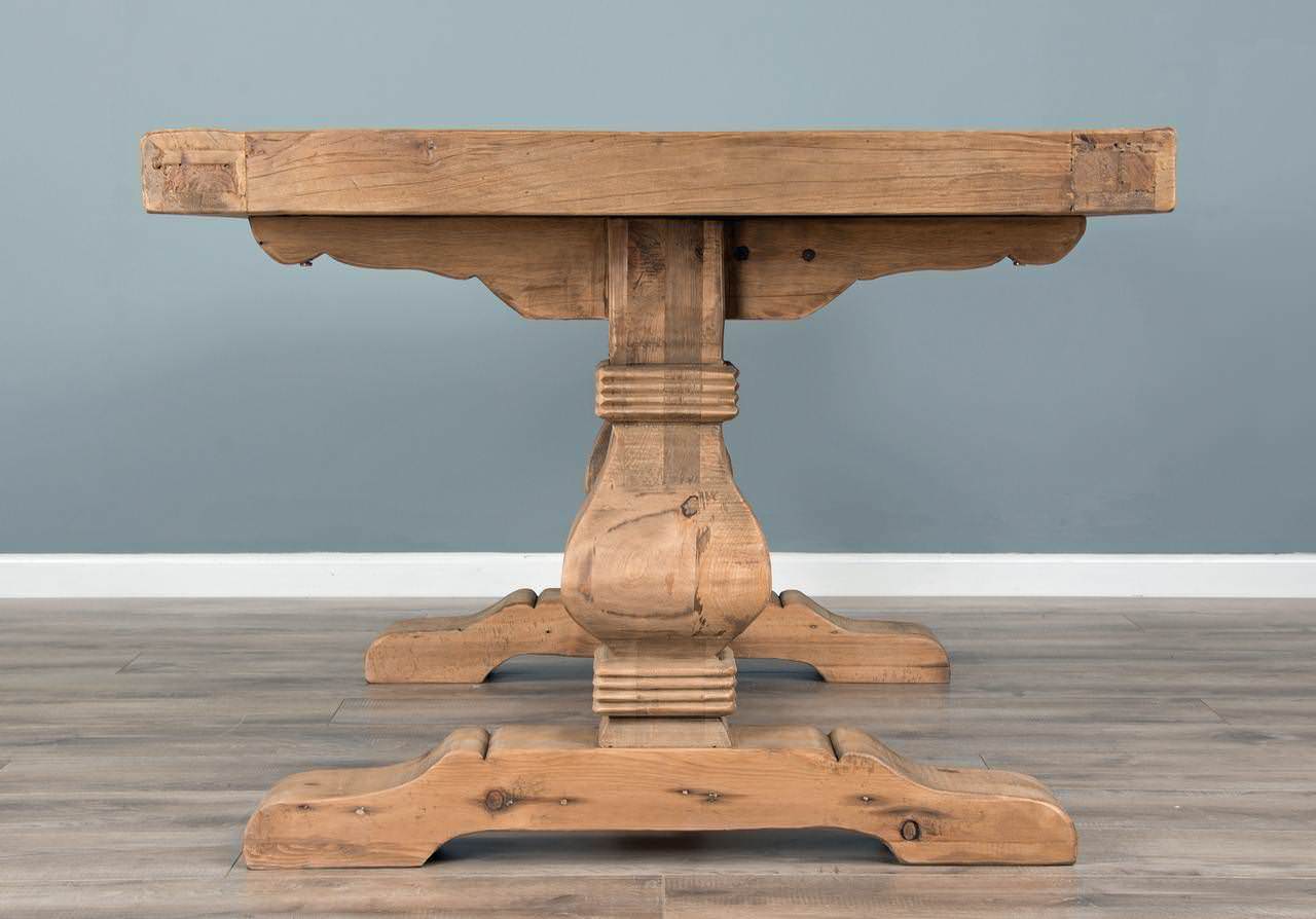 1.8m Reclaimed Elm Pedestal Dining Table