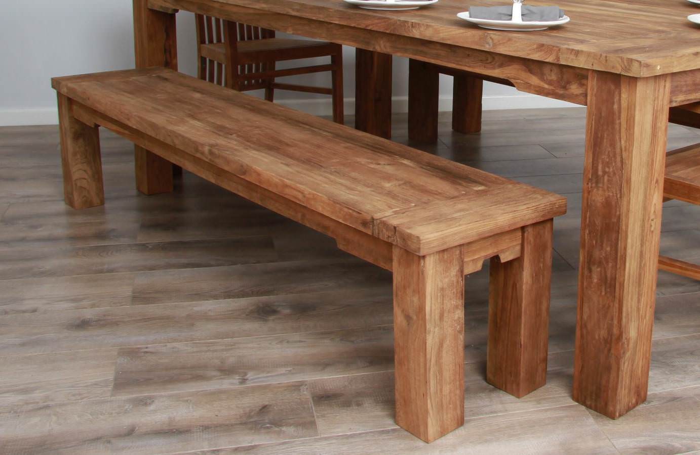 Teak on sale dining bench