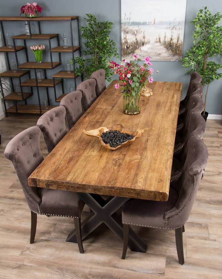 Rustic dining table on sale seats 10