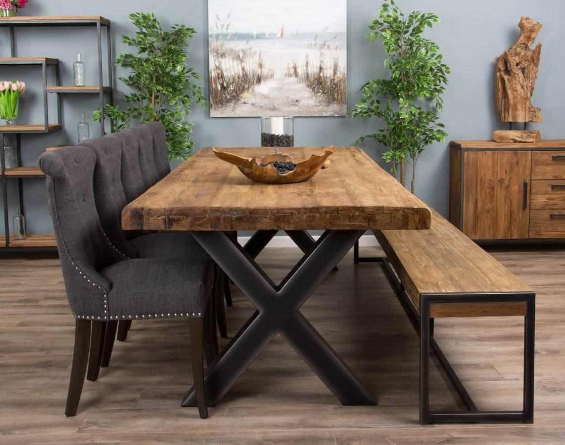 Dining chair bench with back sale