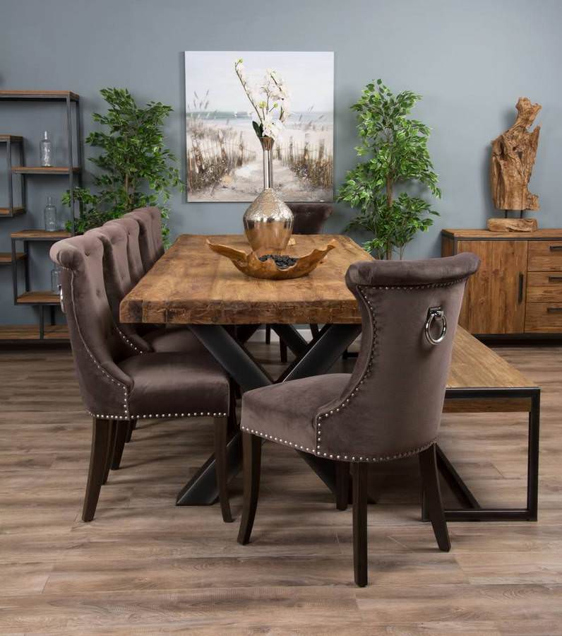 Urban rustic dining table cheap and bench set