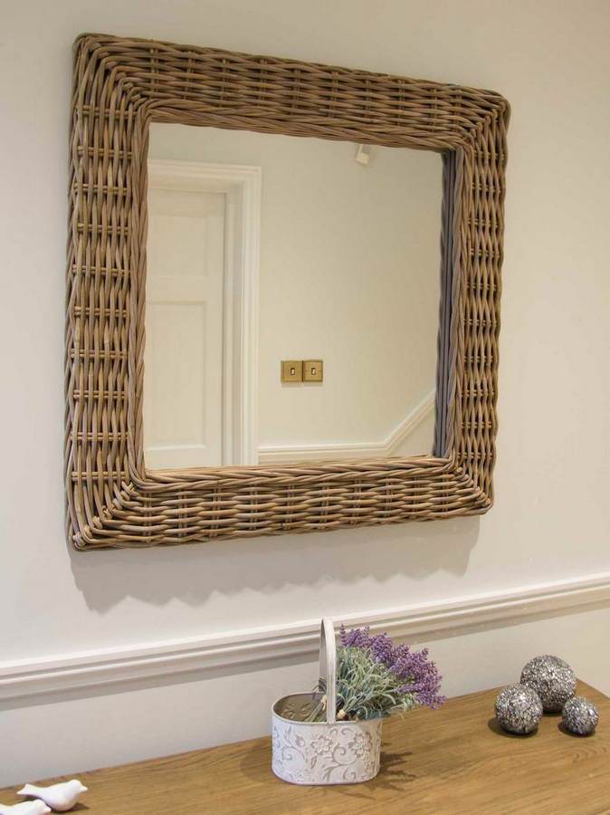 Natural Wicker Kubu Grey Mirror Sustainable Furniture