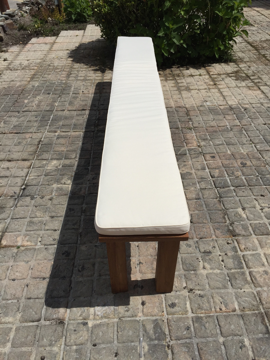 Outdoor backless deals bench with cushion