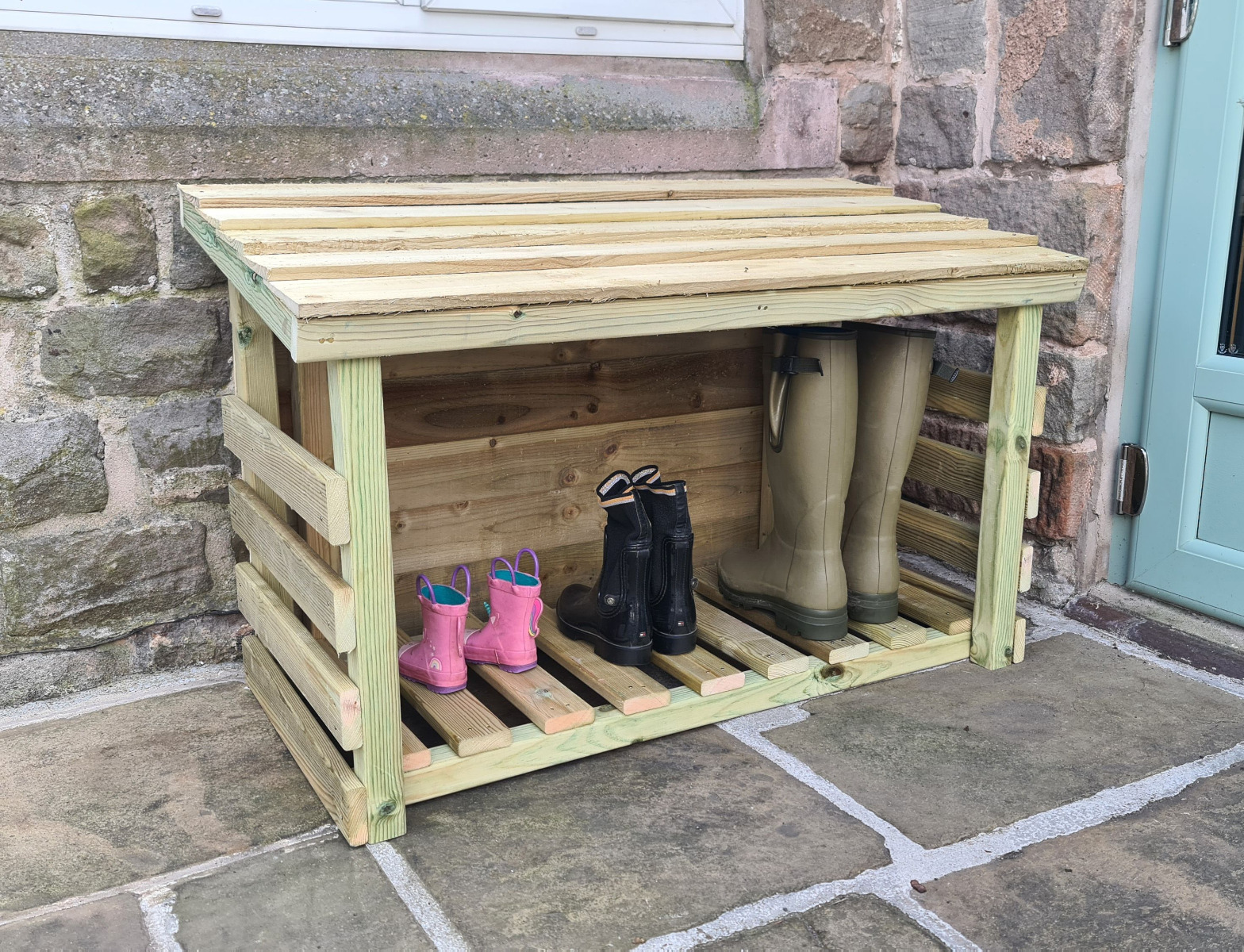 Boot storage outside shop