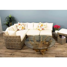 Natural Wicker 4 Sectional Puri Sofa Sustainable Furniture