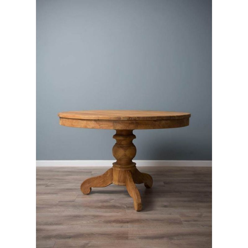 1.2m Reclaimed Teak Circular Pedestal Dining Table