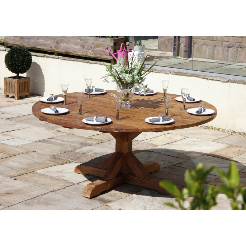 1.8m Reclaimed Teak Outdoor Open Slatted Dartmouth Table