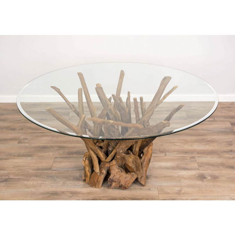 1.5m Reclaimed Teak Root Piece Circular Dining Table