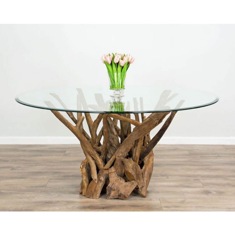 1.2m Reclaimed Teak Root Piece Circular Dining Table 