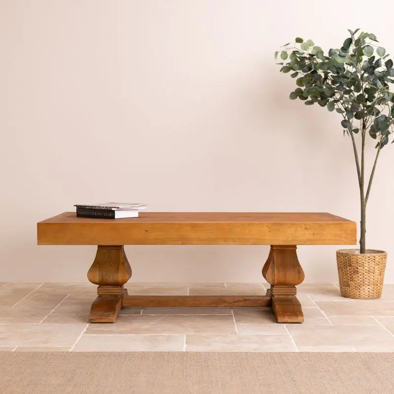 1.4m Reclaimed Elm Pedestal Coffee Table
