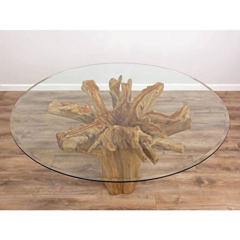 1.5m Reclaimed Teak Flute Root Circular Dining Table 