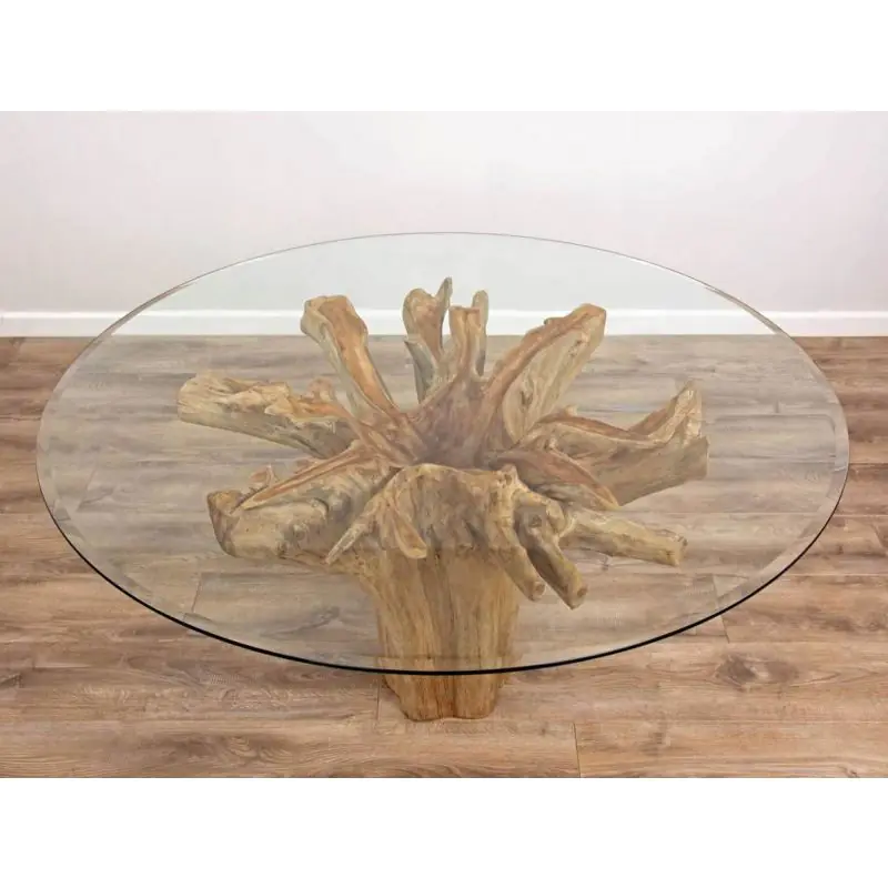 1.5m Reclaimed Teak Flute Root Circular Dining Table 