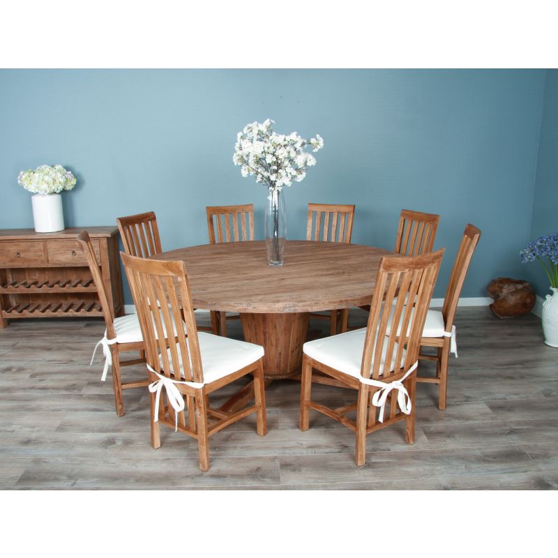 1.8m Reclaimed Teak Character Dining Table with 8 or 10 Santos Chairs