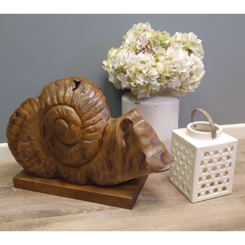 Reclaimed Teak Root Sculpture - Snail