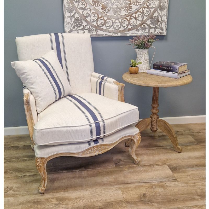 American Oak Beaumont Stripe Sofa Chair