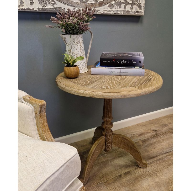 60cm American Oak Circular Hall Table