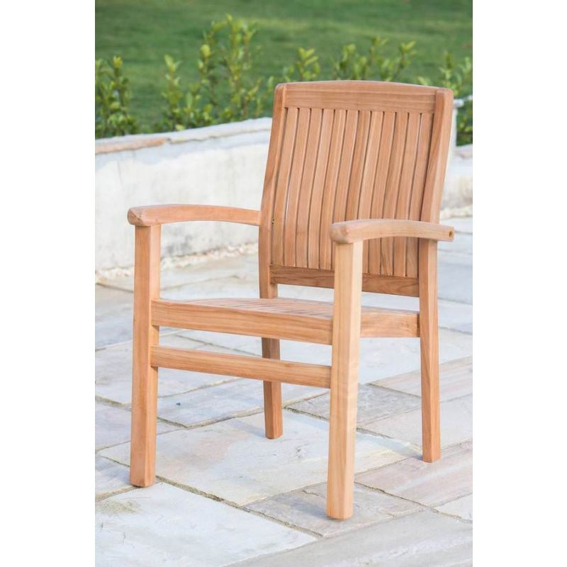 Solid Teak Stacking Garden Armchair