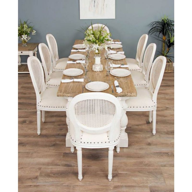 2.4m Ellena Dining Table with 6 Ellena Chairs & 2 Armchairs