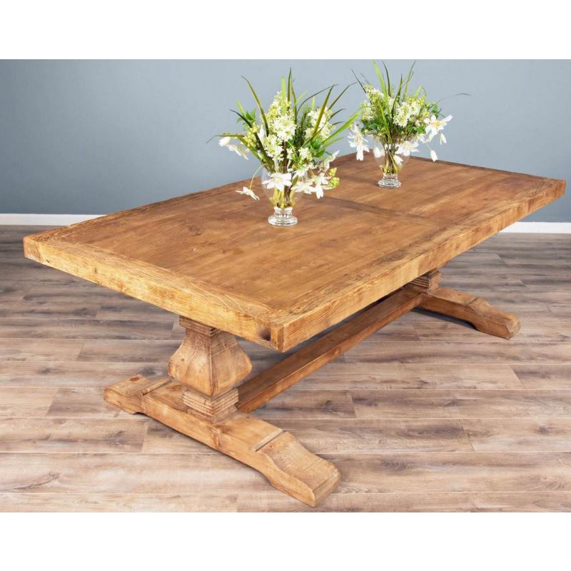 2.4m Reclaimed Elm Pedestal Dining Table
