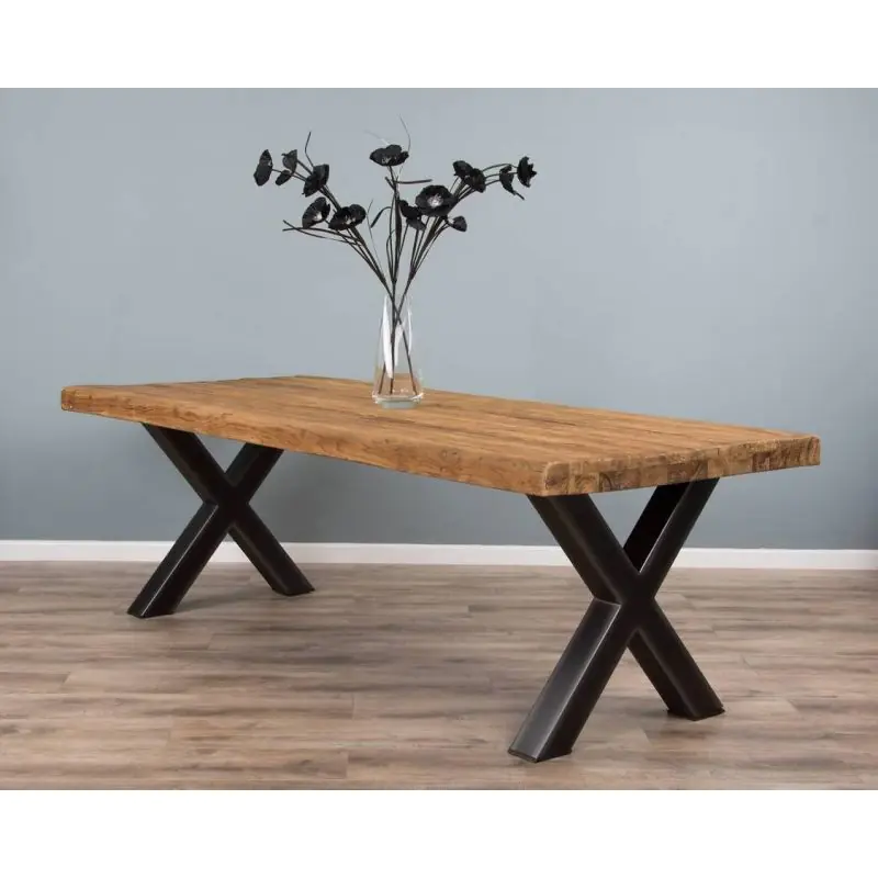 2.4m Reclaimed Teak Urban Fusion Cross Dining Table