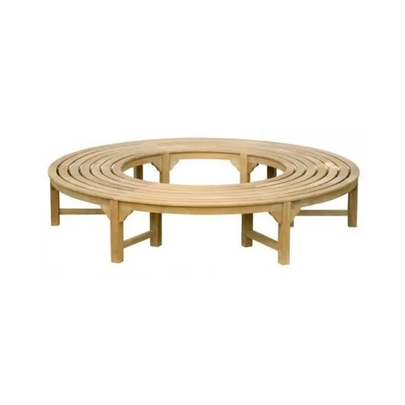 2.2m Teak Backless Round Tree Seat