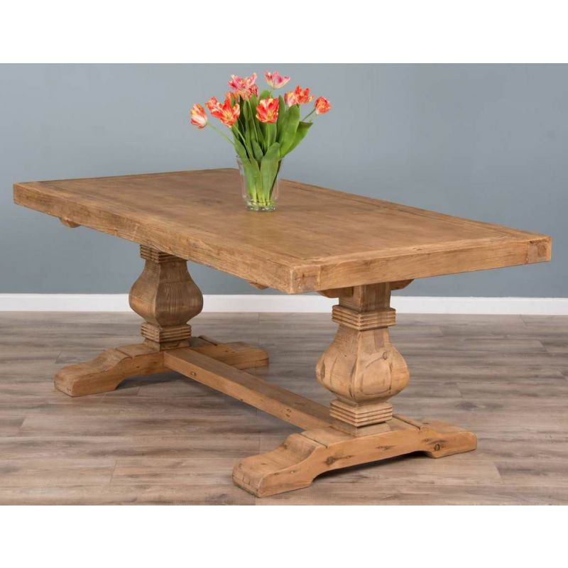 2m Reclaimed Elm Pedestal Dining Table