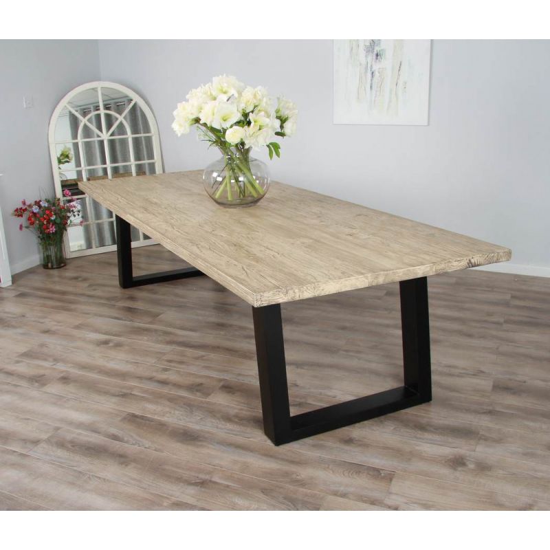 3m Industrial Chic Cubex Dining Table - Black Legs