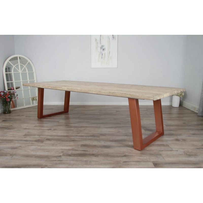 3m Industrial Chic Cubex Dining Table - Copper Coloured Legs