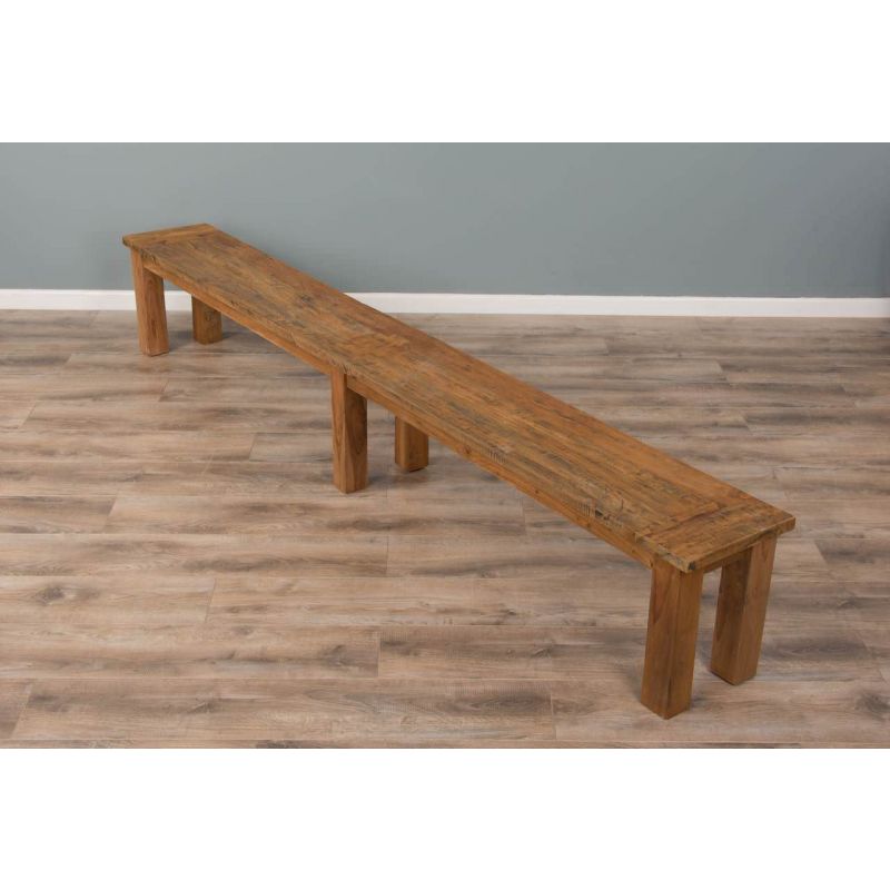 3m Reclaimed Teak Mexico Backless Bench